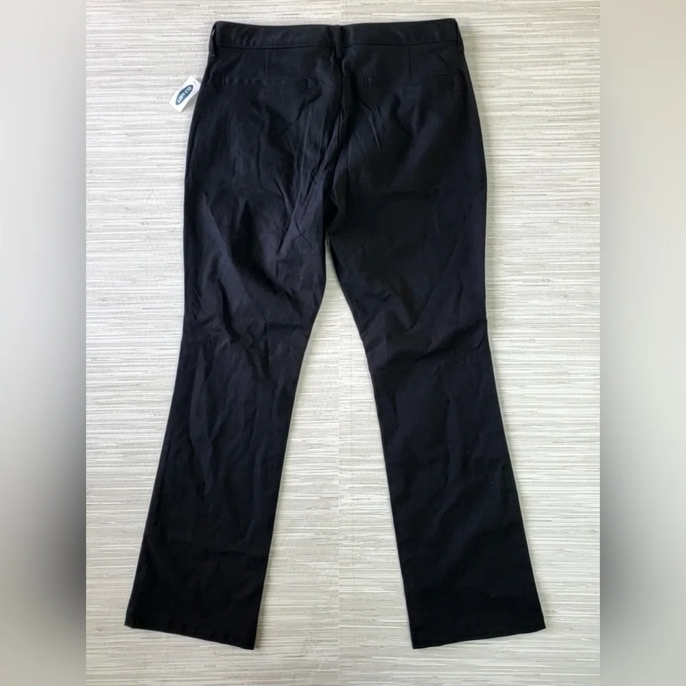 OLD NAVY High Waisted Wow Flare Soft Stretch Ankle Chino Pants Black 8 PETITE